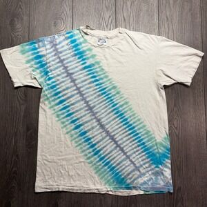 Vintage Hanes Beefy-T Tie Dye Shirt Mens XL Blue Teal Single Stitch Made in USA